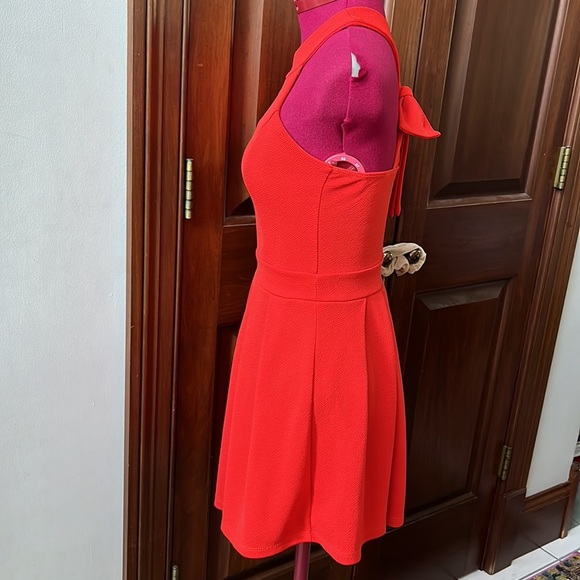 Just me Dress mini skater style Halter dress sleeveless Orange NWOT Sz S - Picture 6 of 14